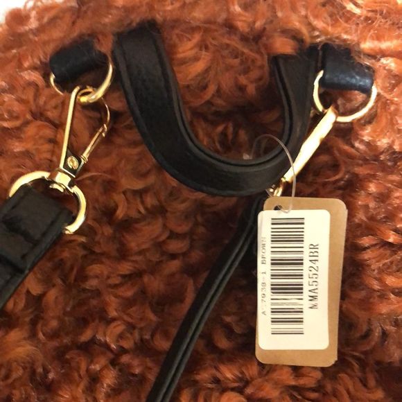 Reddish brown faux fur mini backpack main image 10